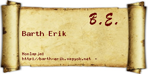 Barth Erik névjegykártya