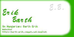 erik barth business card